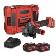 Акумулаторен ъглошлайф Stayer AGBX L2024 SET, 18 V Brushless, комплект с 2 батерии 4.0 Ah и зарядно